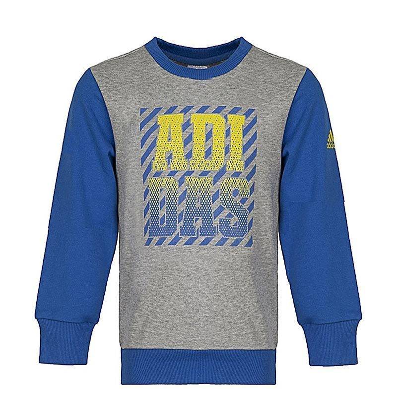 阿迪达斯Adidas 运动休闲LOGO印花男 童套头卫衣AY4650