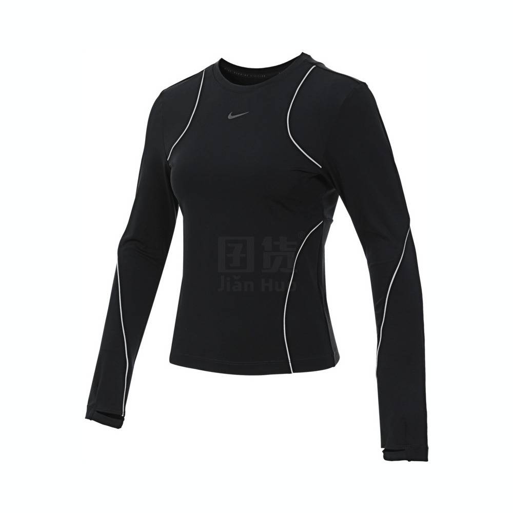 Nike耐克 女士圆领拼接训练跑步长袖FV6419-010