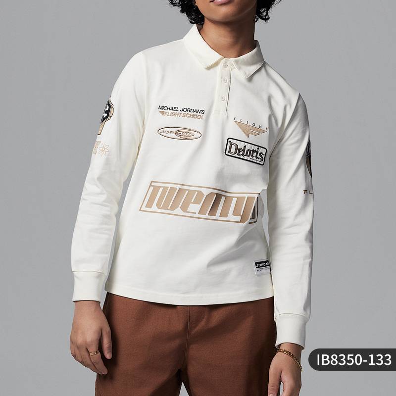 NIKE耐克 JORDAN中性大童时尚简约针织运动POLO衫IB8350-133