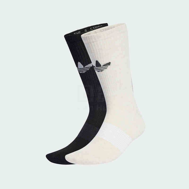 Adidas阿迪达斯三叶草 舒适两双装袜子中性款IR5731